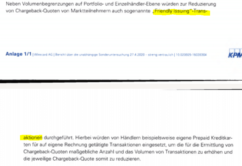 ebit4u's tweet photo. Womit ich wieder was Neues gelernt habe "friendly issuing" Transaktionen um die Chargeback-Quote zu reduzieren: offensichtlich ein ganz normaler Teil der Geschäftstätigkeit im #Wirecard Konzern, auch die KPMG hat kein Problem damit 😧 https://t.co/SeUDFRp4mV