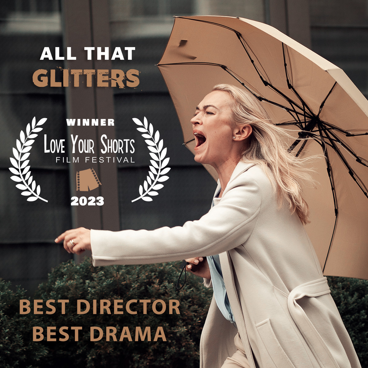 Can't believe #AllThatGlitters just scooped two more awards at Love Your Shorts Film Festival in Florida! 

BEST DIRECTOR and BEST DRAMA !!

Lovely way to start the week and 2023 😀

#shortfilm #britfilm #ukfilm #britdirector #awardwinningfilm #awardwinningshort #indiefilm