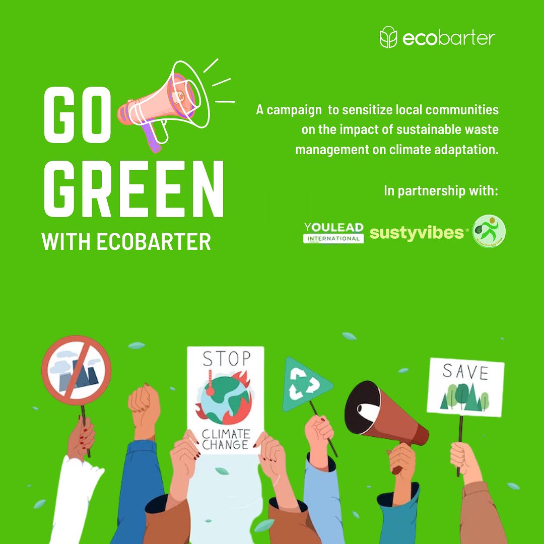 We are looking for passionate individuals to help us sensitize local communities in Nigeria on sustainability.

Is this you? Join us and become a volunteer for the Go Green campaign! 

Sign up at bit.ly/EcobarterVolun…

#gogreenwithecobarter #recycling