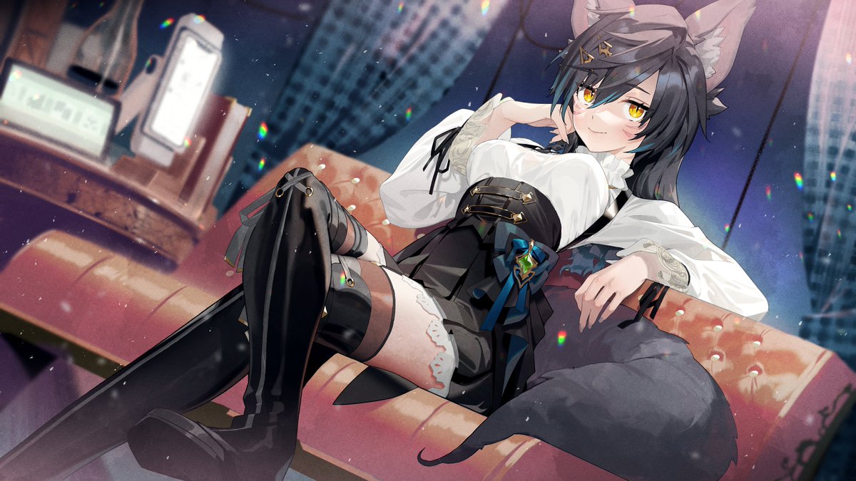 Qttsix_Twitch's tweet photo. V皮的插圖繪製，感謝鴉參老師！ https://t.co/wAzmWMluZw