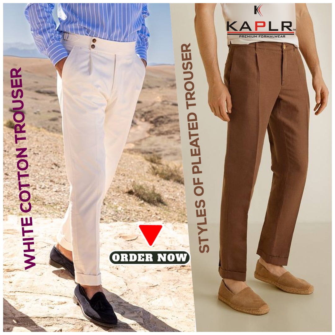Styles of pleated Trousers with Kaplr 
I'm on cloud in Trouser  - Thank you Kaplr 
#kaplr #manufacturer #wholesaler #ordernow #contactnow #slimfit #trouser #mensfashion #mensstyle #quality #khakhi #trousers #shopping #fit #style #lookbook #maroon #white #newlook #pleated #styles