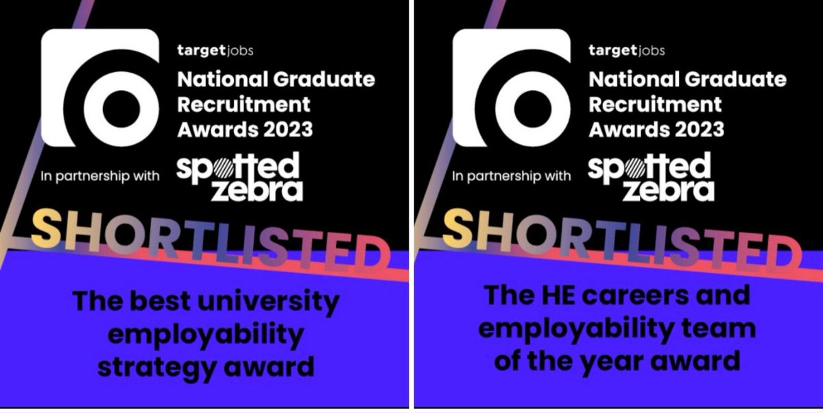✨️ Brilliant start to the week to find out we have been shortlisted for two @Targetjobs_jobs awards in the National Graduate Recruitment Awards 2023. So glad the work of @ManMetCareers is being recognised.  🙌🏻 <a href="/SBoydUK/">Stephen Boyd</a>