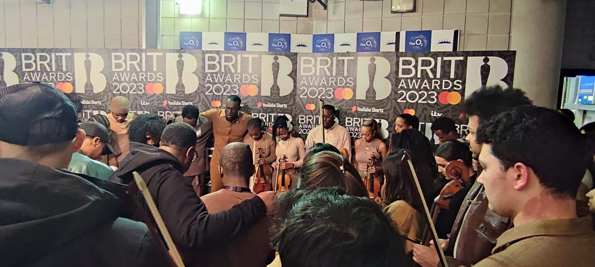 Chineke4Change's tweet photo. Some snapshots from Saturday’s #BRITs performance 📸 (1/2)
 
#stormzy #chinekeorchestra #thisiswhatimean #britawards2023 #orchestra https://t.co/tnoEqEv0tH
