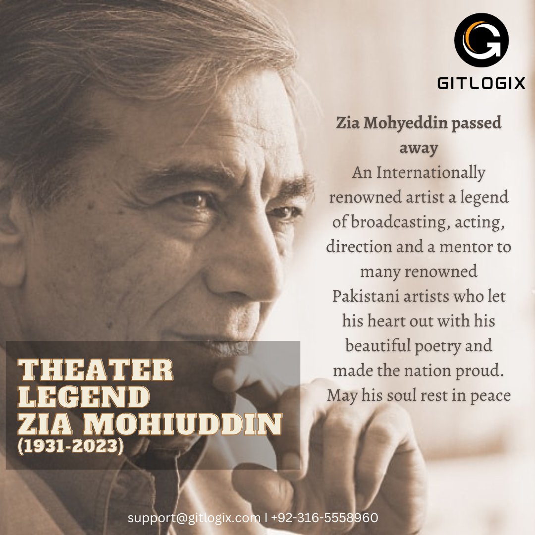 gitlogix's tweet photo. Legendry Zia Mohyeddin passed away.
May his soul rest in peace.
#legend #RIP #ZiaMohyeddin #gitlogix https://t.co/ysTkwWmb4i