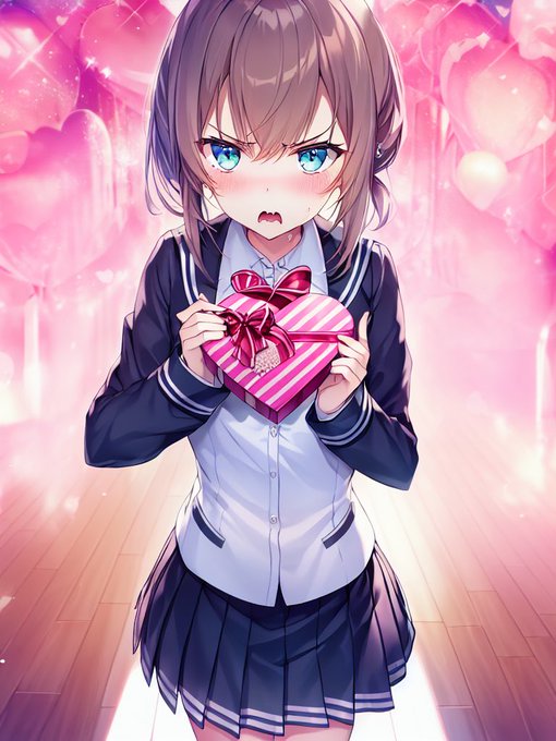 「けっっっ......決闘を!申し渡すっっ!!」
#バレンタイン 
#バレンタインイラスト 
AI 