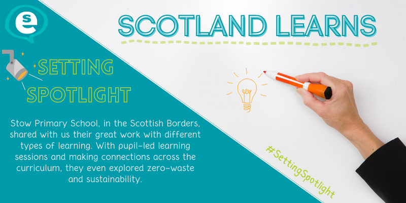 EducationScot's tweet photo. In our latest issue of #ScotlandLearns, we shared some of the fantastic work being done by @StowPrimary around sustainability and pupil-led learning. 

Catch our #SettingSpotlight and the latest educational news in Scotland Learns:  https://t.co/635dcXoEGf https://t.co/HvbprvVx4E