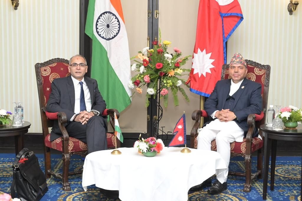 Indian Foreign Secretary Vinay Mohan Kwatra holds a bilateral meeting with Nepal…