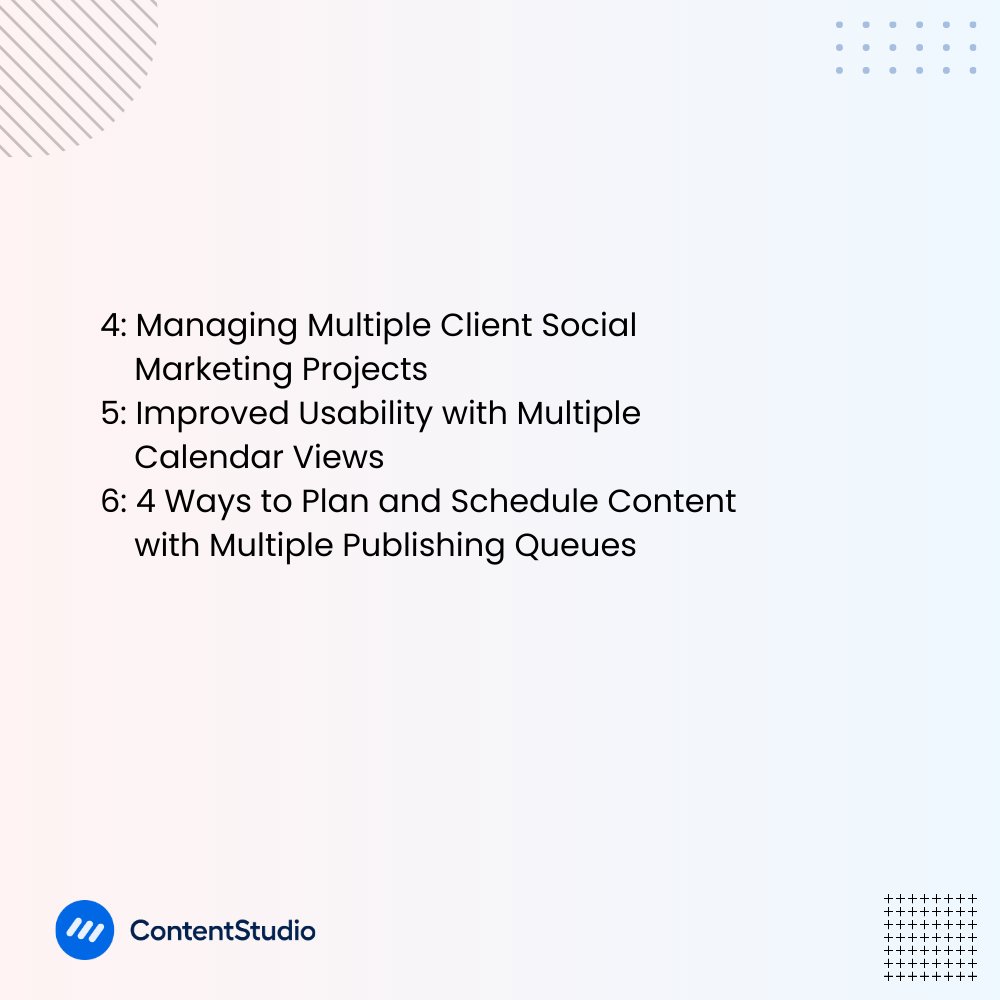 ContentStudioio's tweet photo. Are you struggling to keep track of your content marketing strategy?

ContentStudio’s social media calendar helps to keep your digital marketing organized. You can easily manage multiple accounts, teams, and campaigns.

Here are the main features of ContentStudio: https://t.co/pM2wbbaNzL
