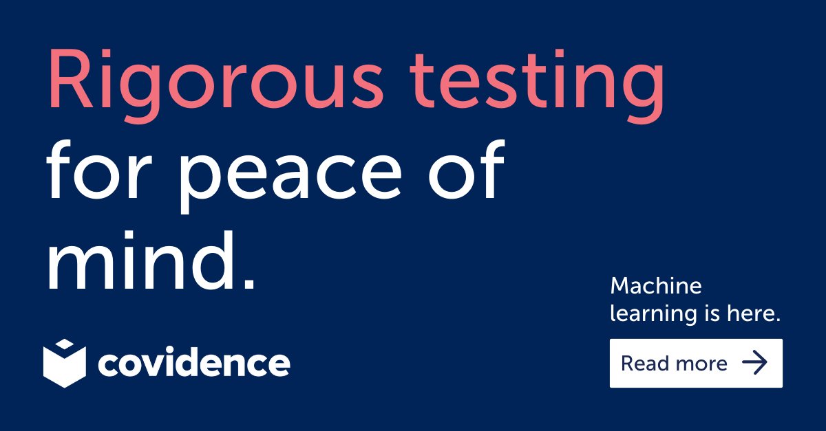 Machine learning is here... and it’s about to change the way you complete systematic reviews for the better.

Read more here: bit.ly/3Yhvcgj 

#SystematicReview #ReviewScreening #MachineLearning