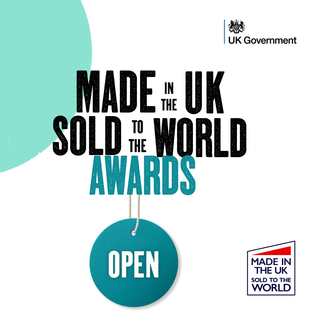 The Made in the UK, Sold to the World Awards are now open, here to celebrate and recognise SME's with global trading success.
👉Entry is free and open until the 23rd February 2023.
 🖱️ Find out more and enter: events.great.gov.uk/website/9602/
#MadeInTheUKAwards