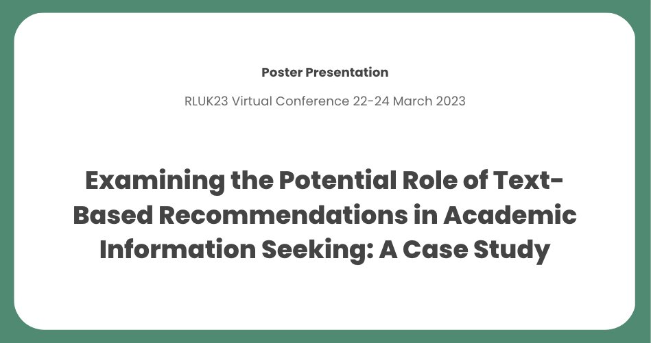 keenious's tweet photo. Research Libraries UK (RLUK) - 
Online 🇬🇧 22-24 March

We will present a virtual poster at #RLUK23. The case study we’re presenting is conducted in collaboration with a brilliant team from the Library at @UU_University 🧑‍🎓 https://t.co/C7ZJu2J4Ap