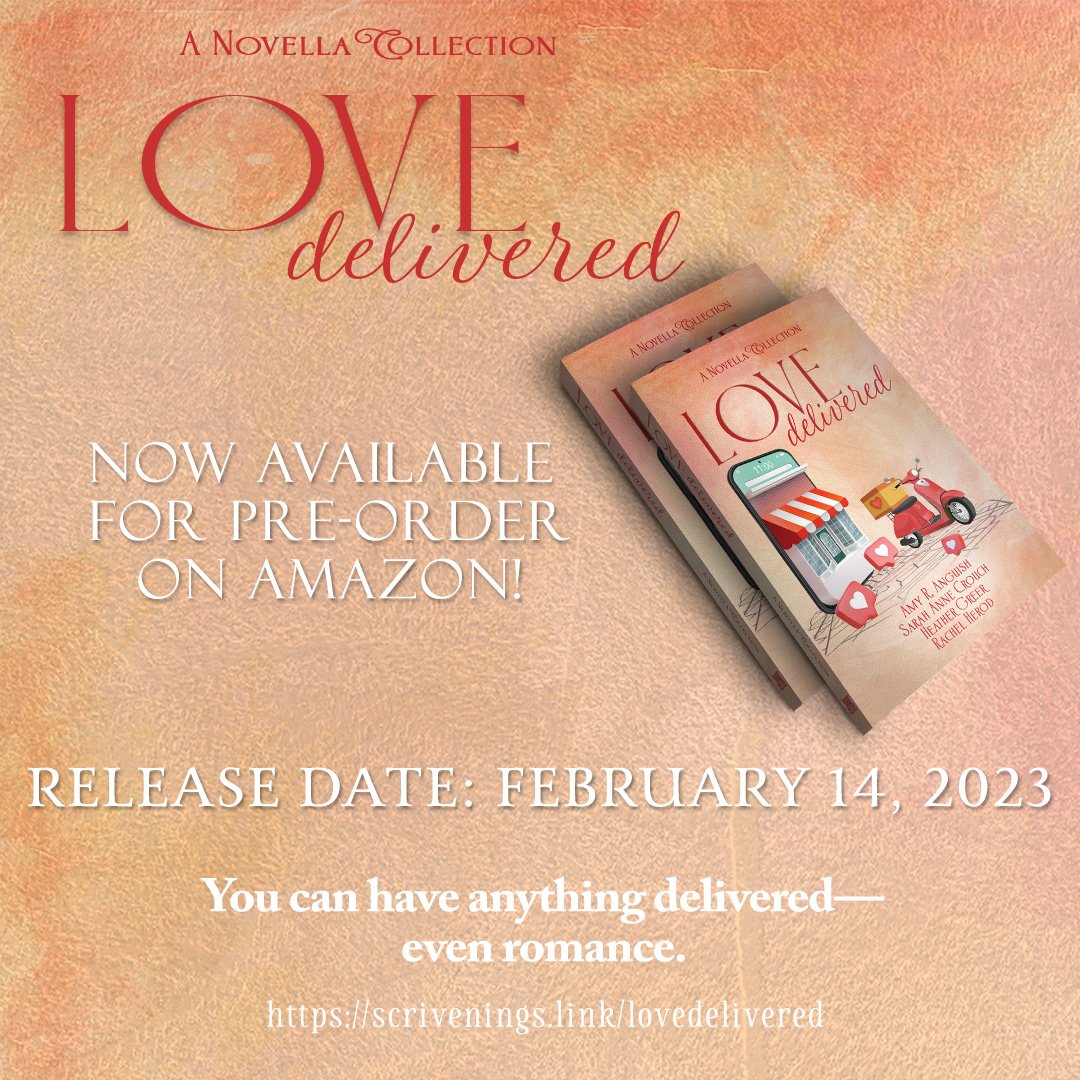 Today is the #LASTCHANCE to get special #preorderpricing for the Kindle edition of Love Delivered.

scrivenings.link/lovedelivered

Pre-order now and save! 

#Christianfiction #NovellaCollection #cleanandwholesomeromance  #sweetromancereads