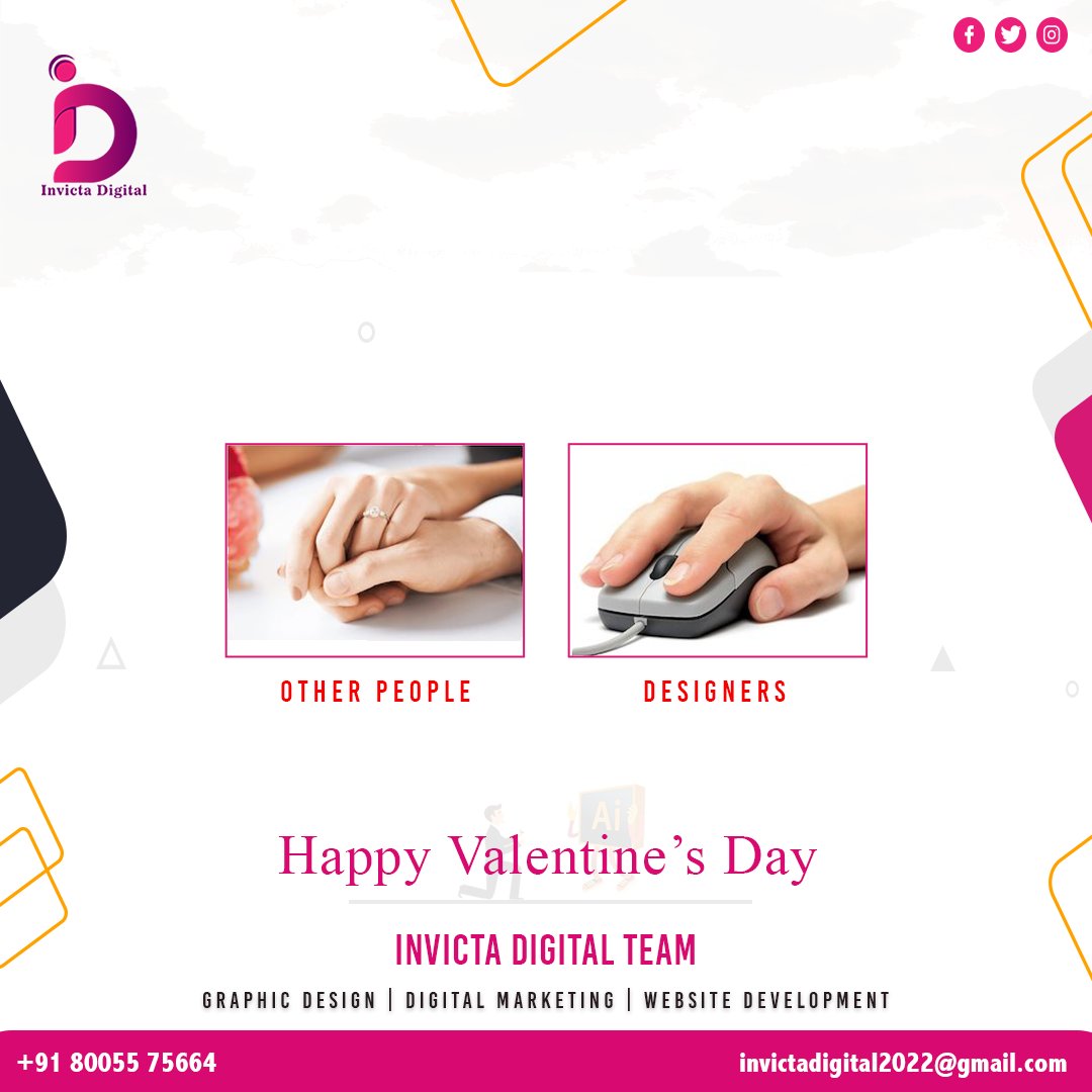 digital_invicta's tweet photo. Valentines Week Scenario....
Designers Vs Other People
Happy Valentines Day 2023
.
.
.
#valentines #valentinesdayspecial  #Trending  #valentinesday2023 #ValentinesWeek 
#invictadigitalteam #branding #website #graphicdesign #logodesign #mememarketing #valentinesmeme #Designerslife https://t.co/OgCtsYWS5G