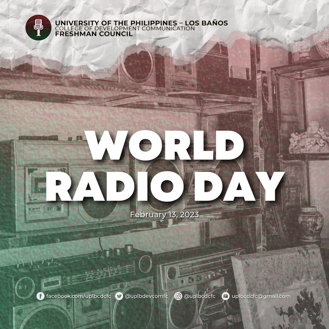 [STATEMENT OF THE CDC FC IN CELEBRATION OF WORLD RADIO DAY]

The UPLB CDC FC unites to celebrate the World Radio Day.

Read the full statement here: facebook.com/uplbcdcfc/post…

#WorldRadioDay
#RadioandPeace
#CDCFC22