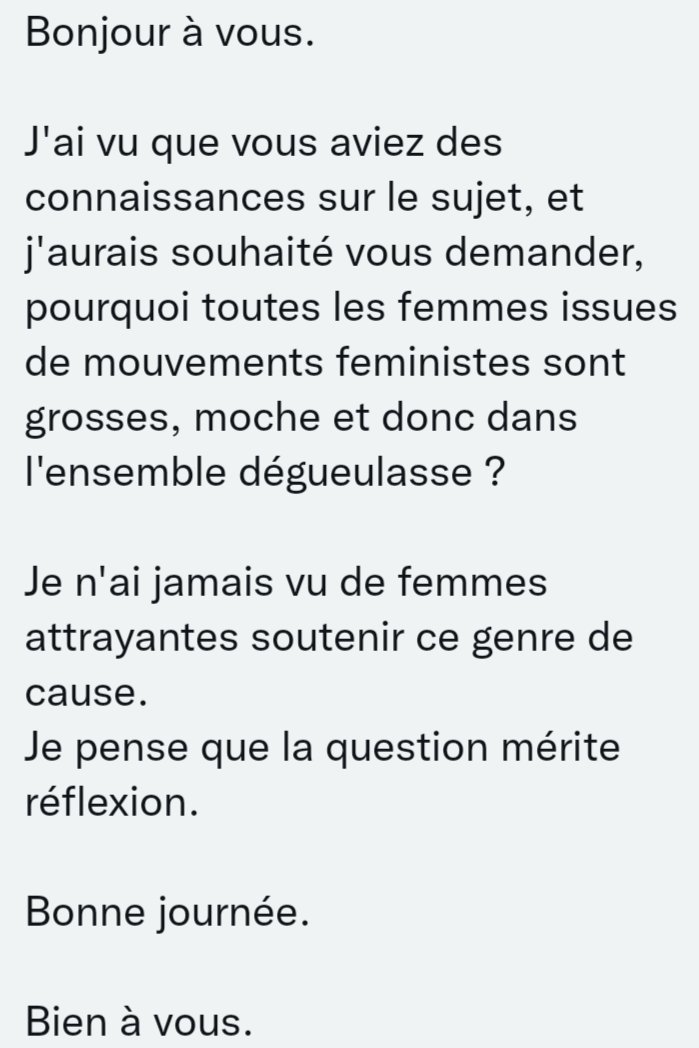 preparezbagarre's tweet photo. Toujours fascinée par la gueule des mecs qui critiquent le physique des féministes 🤷🏻‍♀️ https://t.co/2g1zO6Vc1A