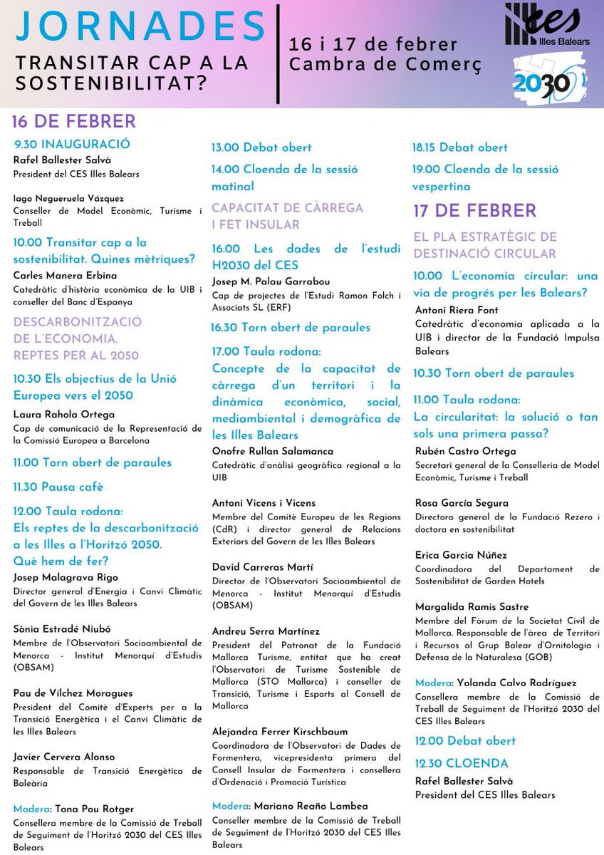 tonapou's tweet photo. Al @ces_ib montam una trobada per compartir coneixement i escoltar diferents parers sobre sostenibilitat. Tenc l'honor (i gran cague) de moderar a @lendema @pepmalagrava @estrade_sonia i Javier Cervera (de @Balearia) partint d'una pregunta clara, concisa i inabarcable.

Hi vens? https://t.co/yj0Jm46s58