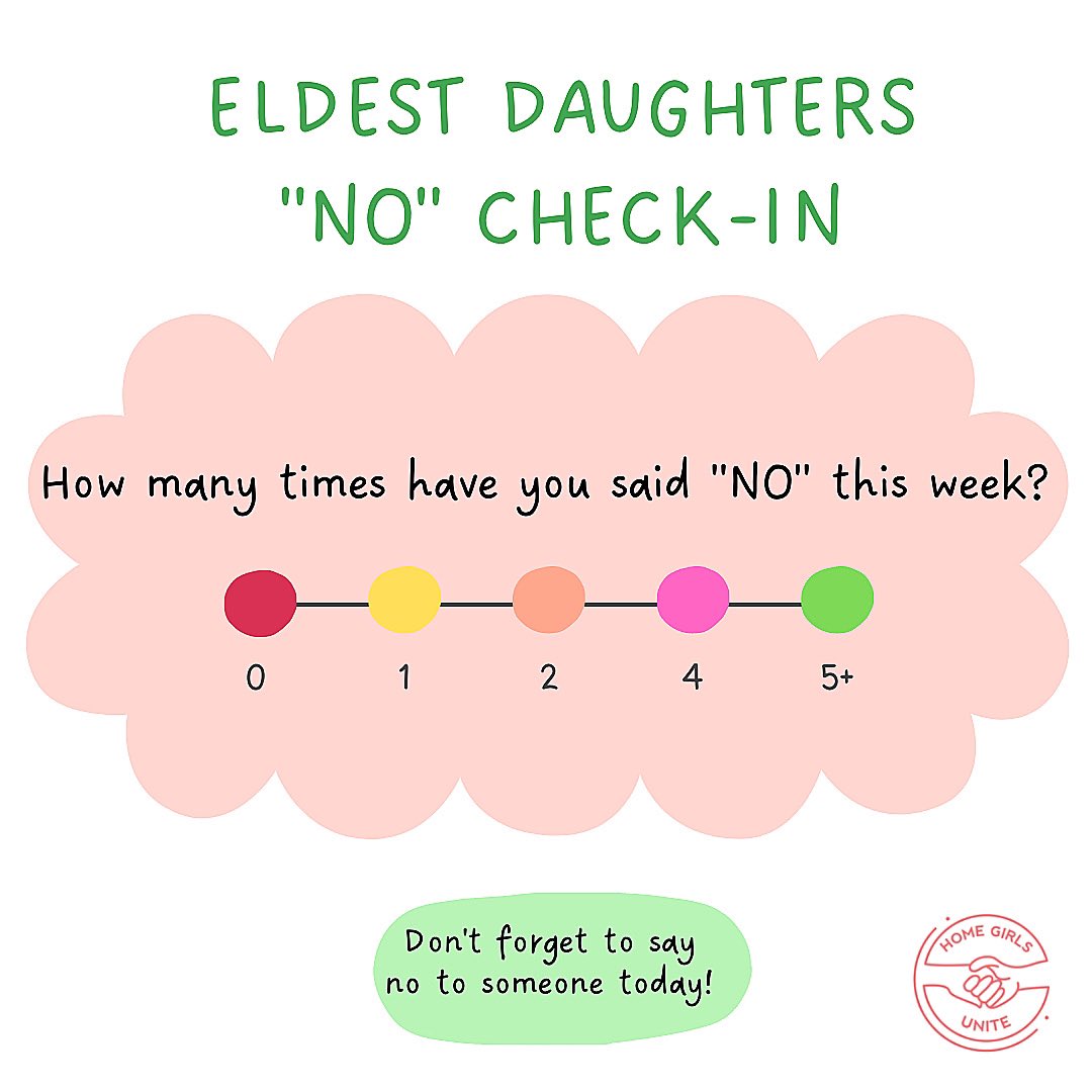 HomeGirlsUnite's tweet photo. Happy Monday eldest daughters. The goal is to say “no” at least once this week 🫶🏽

If you don’t feel comfortable saying no try 

- “let me think about it”
- “not right now” 
- “let me get back to you”
- say ‘yes’ but on terms that suit you best https://t.co/9lEltYlH8O
