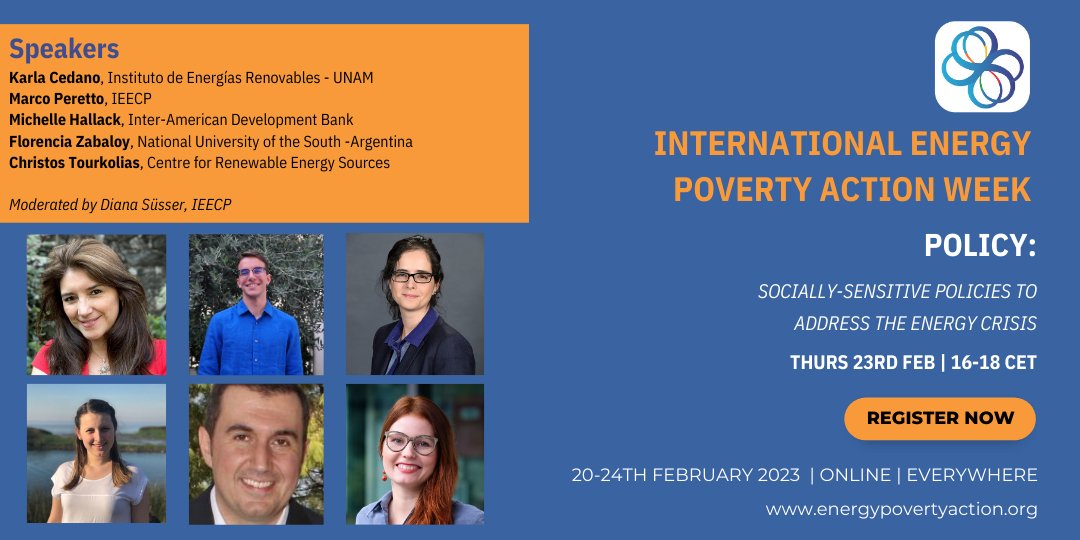 With 1 week to go until #IEPAW2023 we're excited to announce our Policy day panel, who'll be discussing the need for socially-sensitive policies to address the global energy #crisis &amp; alleviate #energypoverty.

Register: lnkd.in/ey4NMnps

#ActOnEnergyPoverty #RightToEnergy