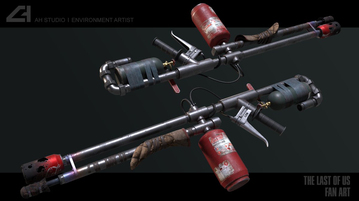 AHStudio5's tweet photo. Modeling #3D Flame Thrower #TheLastofUsFanart with #cinema4d and paint with #substancepainter
My goal was to make a model game ready 
#Lowpoly #gameart #tlou #C4D 

https://t.co/0FHYwn27U8 

3D model Viewer :
https://t.co/gjNI2JNwMM https://t.co/PxvD3W5jm6