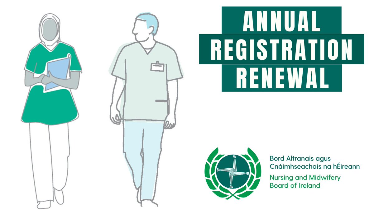 The 2023 annual registration renewal window for nurses and midwives closes tomorrow. Renew online at My.NMBI.ie to remain on the Register. For more information, visit: nmbi.ie/Registration/A…