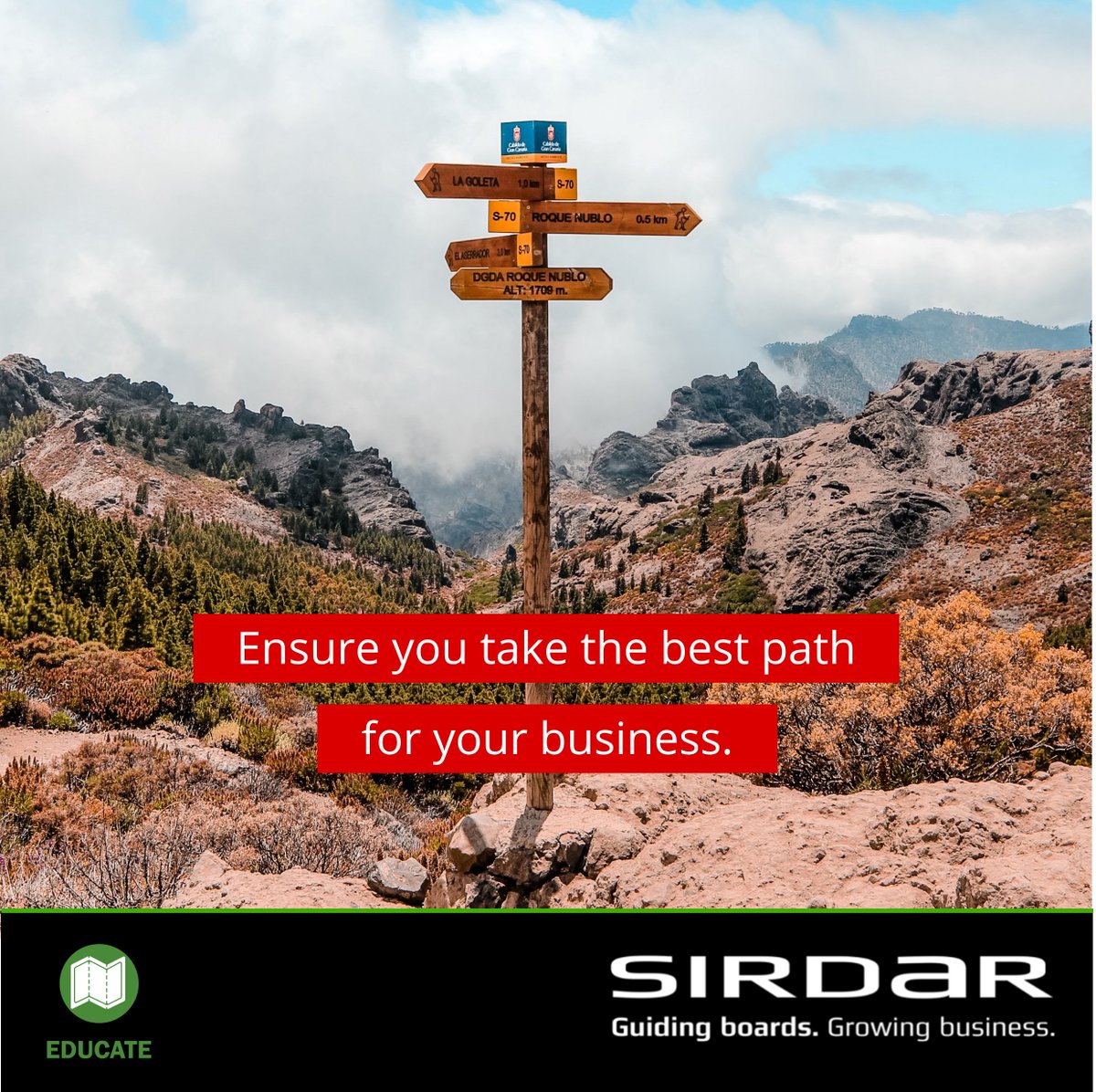 Is your #Entrepreneurial business at a crossroads and you are unsure which way to go?

Find out your options in our next one-day Board Effectiveness Workshop taking place on 23 February: lnkd.in/dwUWRhjT

#Sirdar #DirectorEducation #Education