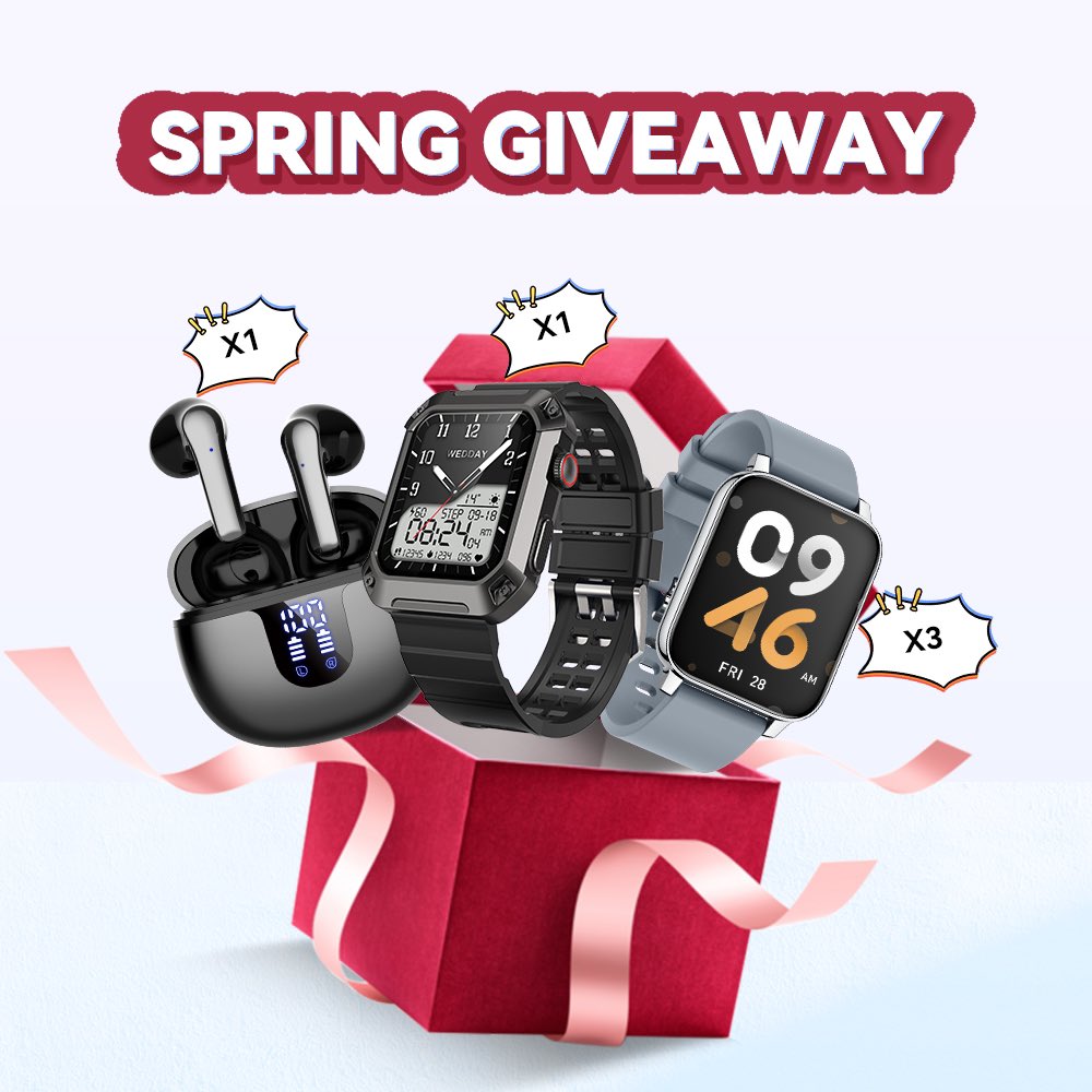 Rogbid_Official's tweet photo. Spring Giveaway🎊
Stand a chance to win totally 5 #Rogbid smartwatches⌚️
Win 🎁 now: https://t.co/RFcrA48Ud0 https://t.co/7756JWgl4F
