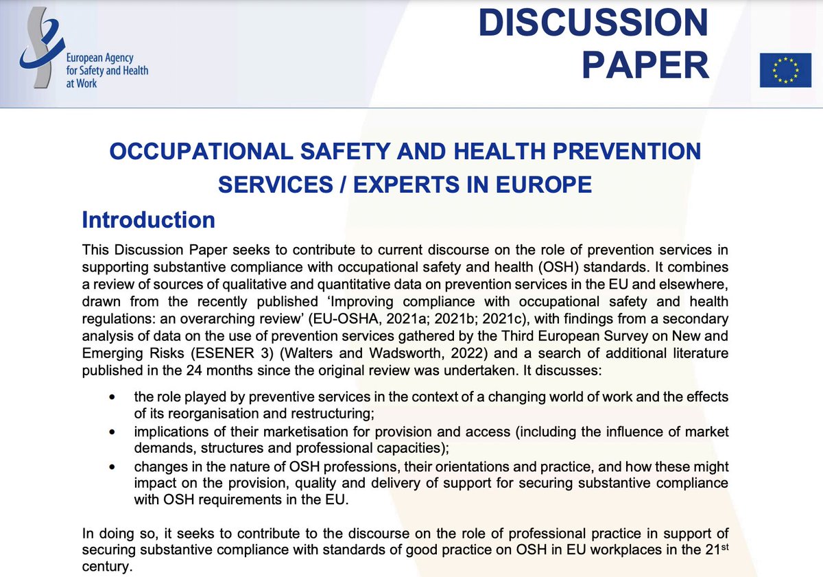 ADAPT_bulletin's tweet photo. Occupational safety and health prevention services / experts in Europe https://t.co/8937e1huJC via @EU_OSHA 
#OSH #OSHprofessionals https://t.co/3MhW7qyqRJ