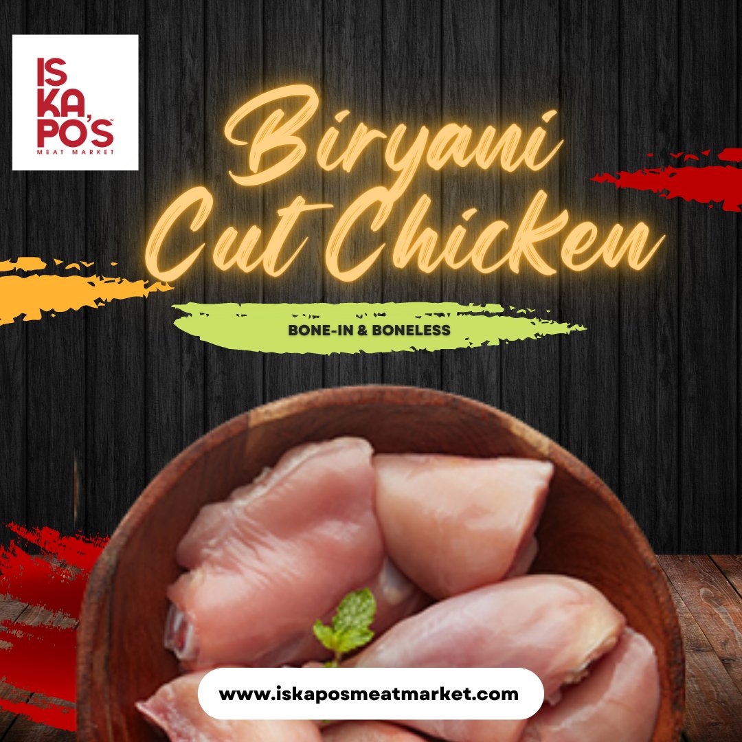 Iskapomeats's tweet photo. Chicken biryani is the most searched Indian food globally. Want to try cooking it at home? Start with fresh &amp; tasty chicken biryani cut pieces at #IskaposMeatMarket.  Visit https://t.co/eHNyjeFR7G and order online. https://t.co/OlBbwR2E8D