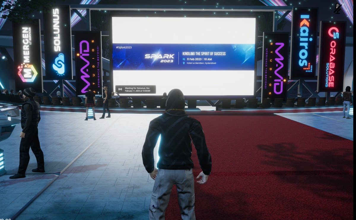 MavidStudios's tweet photo. Stepping into a new realm of possibilities! Excited to be a part of the first ever company annual event on the metaverse ๐ #MetaverseMagic #AnnualEvent #InnovativeExperience https://t.co/Njku2h8IQ5