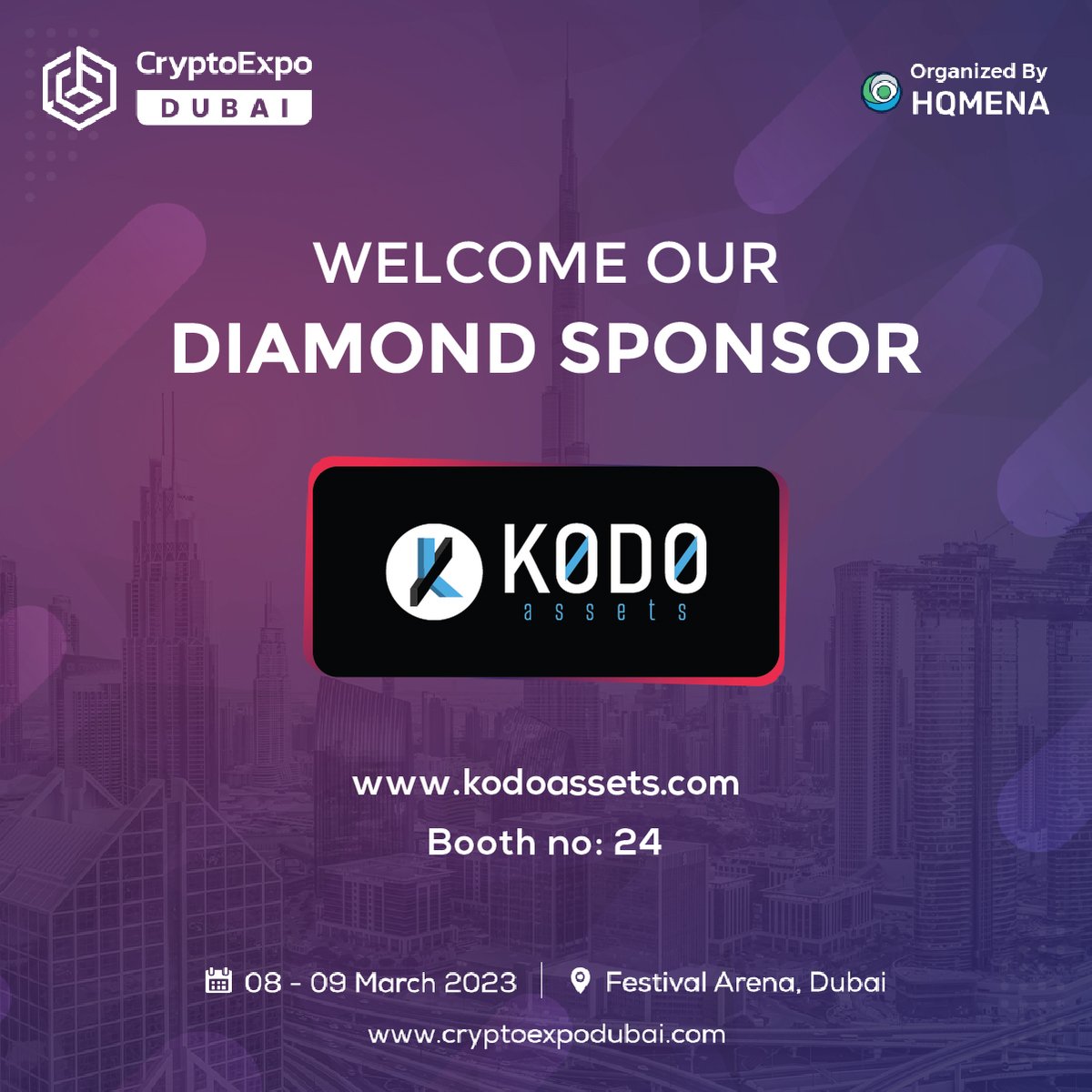 TheCryptoExpo's tweet photo. We are pleased to announce that @KodoAssets will be a #DiamondSponsor 🤝at the #CryptoExpo Dubai! 

Do you want to learn more about Kodo Assets?
🔉Visit booth #24 at the #CryptoExpoDubai on Mar 08-09th, 2023! 

Register now⏱️- https://t.co/JER5sWpEYr

#ced2023 #kodoassets #crypto https://t.co/Yq6wa9B73u