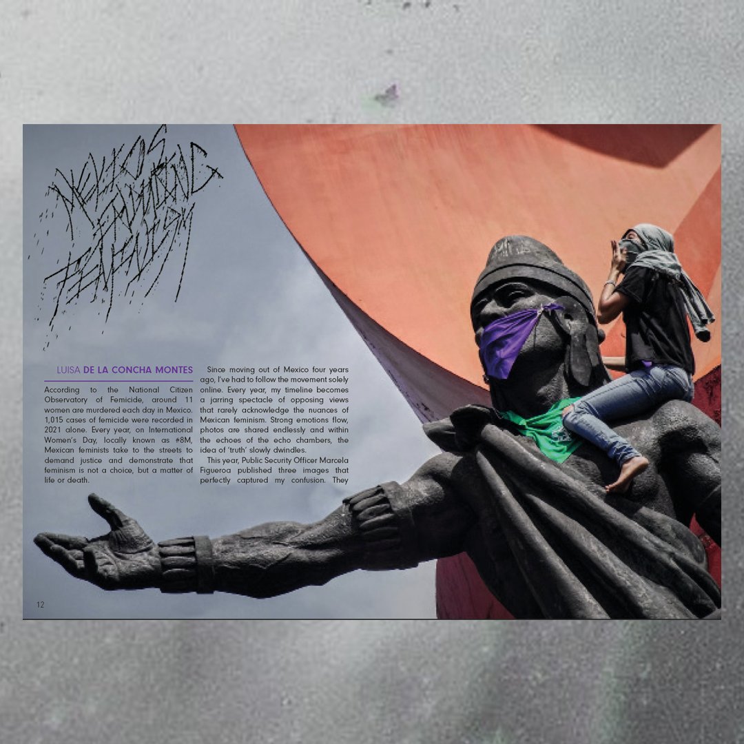 Prompted by a dubious photograph shared on Twitter, Luisa De la Concha Montes speaks to photojournalist and activist Lizbeth Hernandez about Mexico’s feminist movement and its conflicting representations.

Read the full interview in our latest issue. 

screentimezine.bigcartel.com/product/issue-…