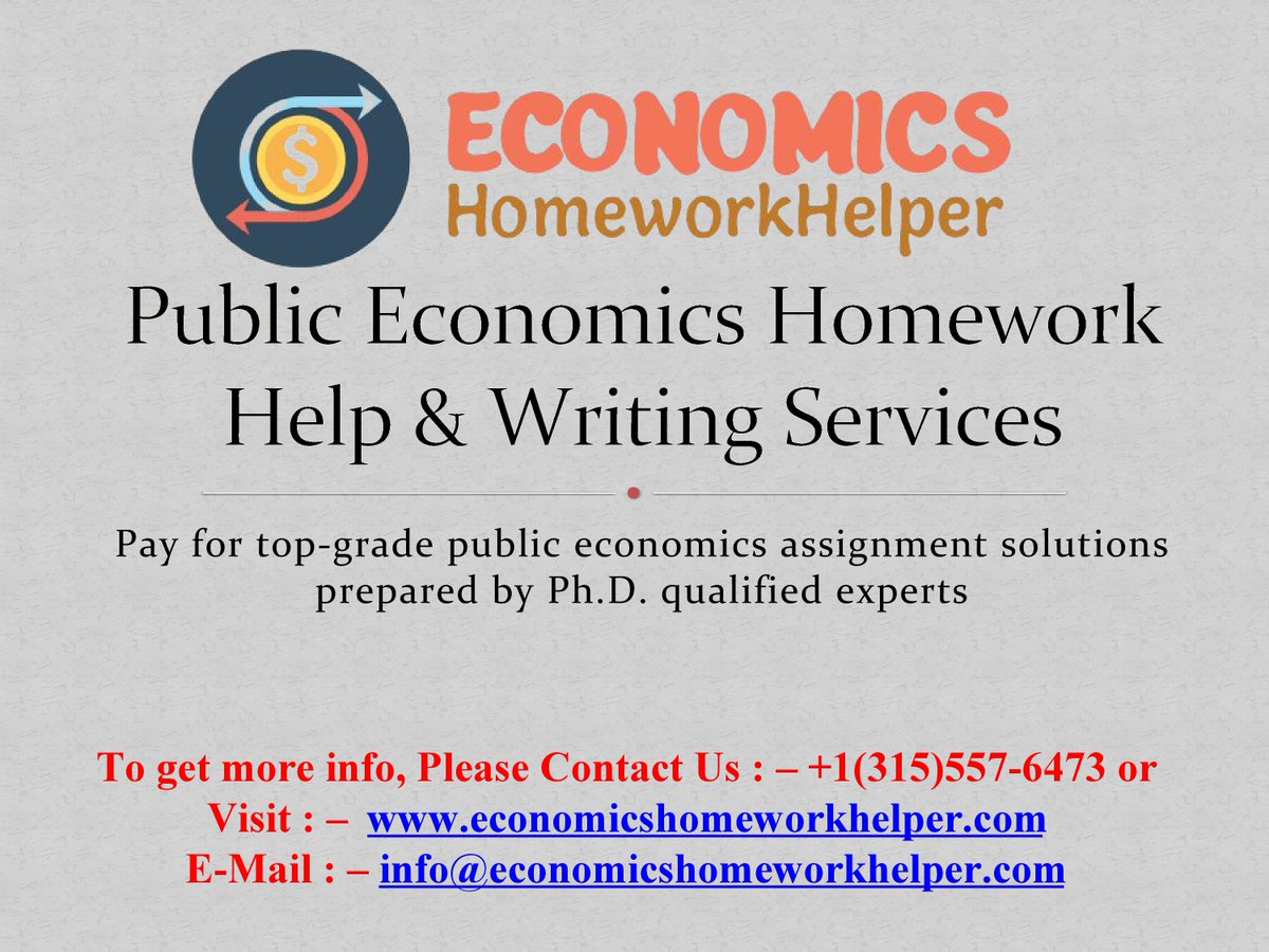 EconomicsHomew2's tweet image. Economics Homework Help is acquainted with the major concepts taught in public economics. Get the Full Assignment at slideshare.net/economicshomew…. Grab Now 👉bit.ly/3cZ8Ihg
#economicshomeworkhelp, #domyeconomicshomework