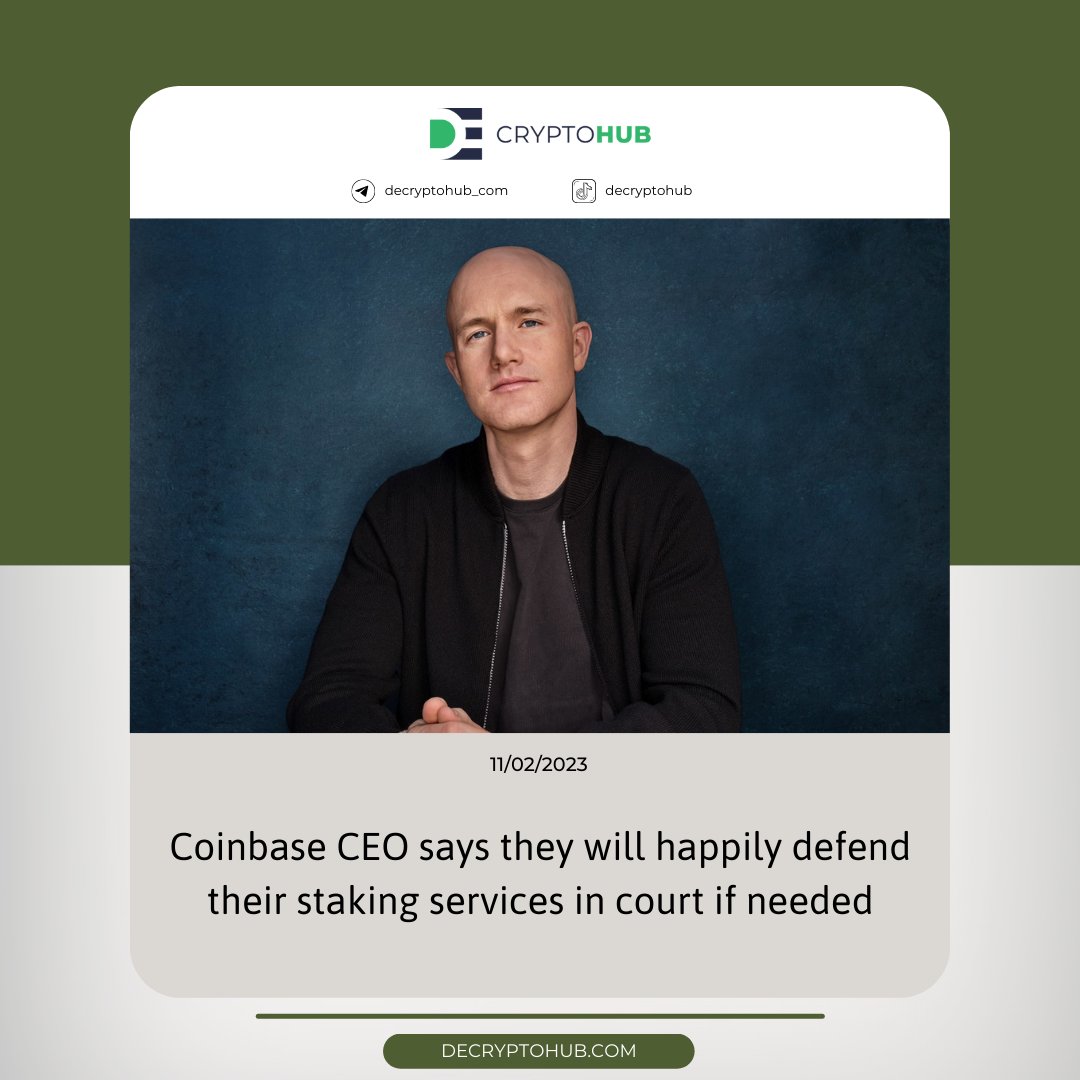 Decryptohub_com's tweet photo. 🎯 DAILY NEWS 13/02/2023

1. @coinbase CEO says they will happily defend their staking services in court if needed, following #Kraken SEC charges.

2. Bank Of Brazil (Banco Do Brasil) Now Allows Citizens To Pay Taxes Using #Crypto. 

#CryptoNews #DeCryptoHub https://t.co/I7t4N0s5Q5