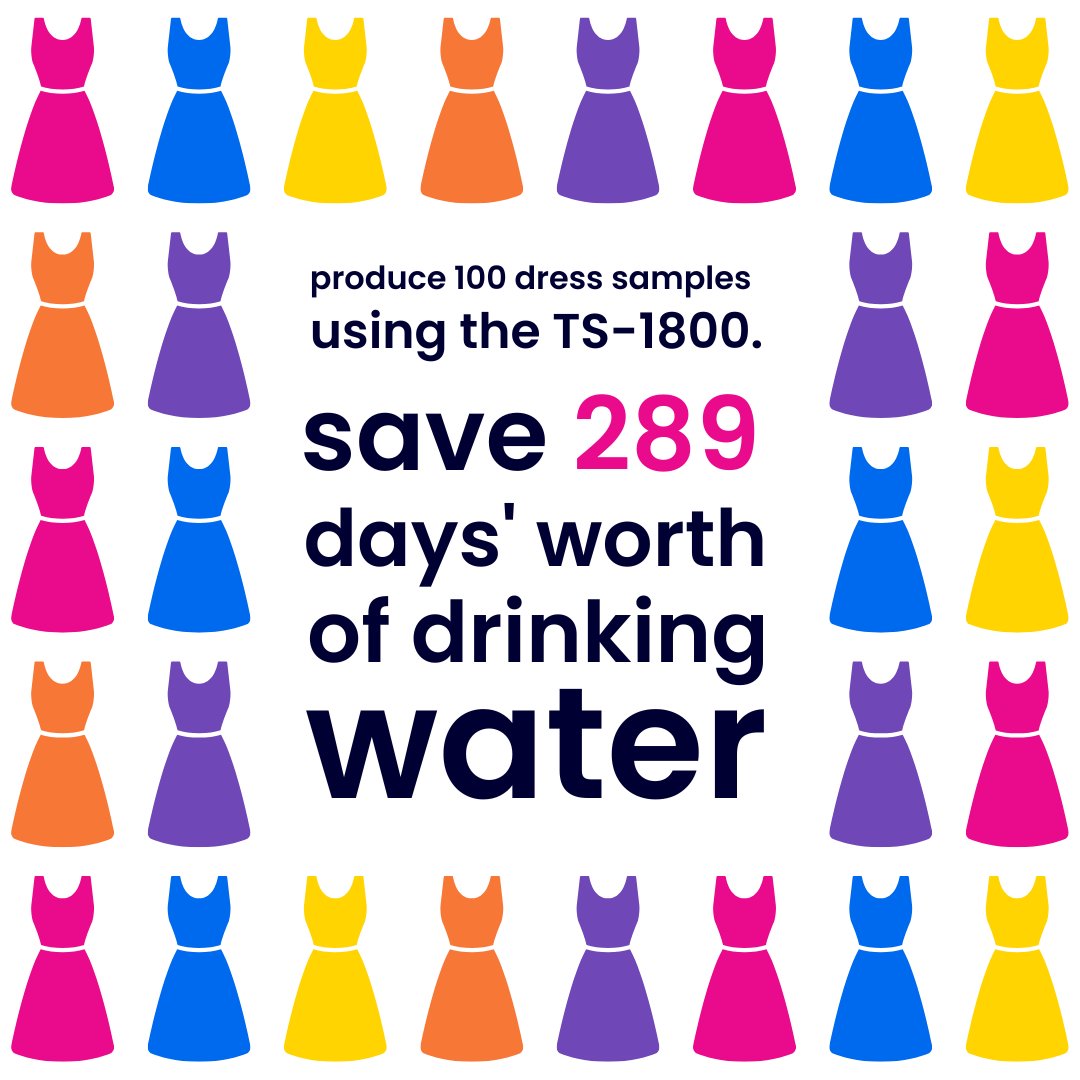 Want to protect our earth from water pollution? Produce your dress samples with Twine’s #waterless dyeing technology and save 289 days' worth of drinking water! Read the full #lifecycleanalysis to learn how we can benefit your #cut & #sew factory --> bit.ly/3wtxf4y