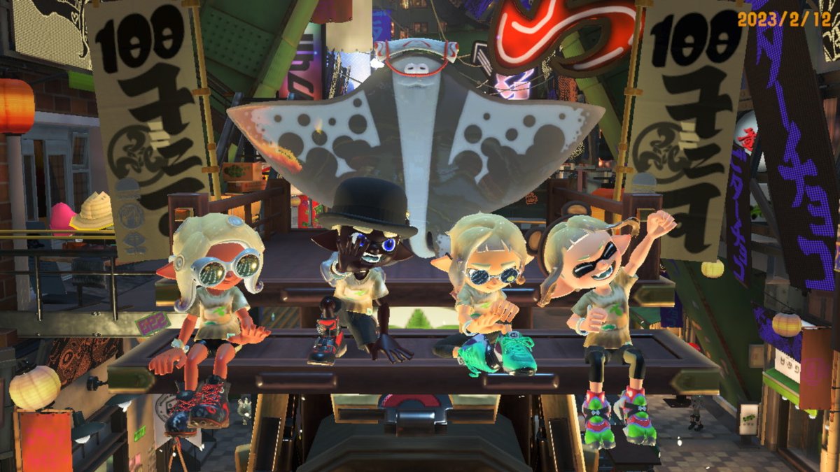 bosque_on's tweet photo. 100倍マッチ勝って、おみこしのれた～
やった～！！
うちのキャラかわいい、、、

#100倍マッチ　　　#フェス
 #スプラトゥーン3 #Splatoon3 #NintendoSwitch https://t.co/PgxtIDyyw4
