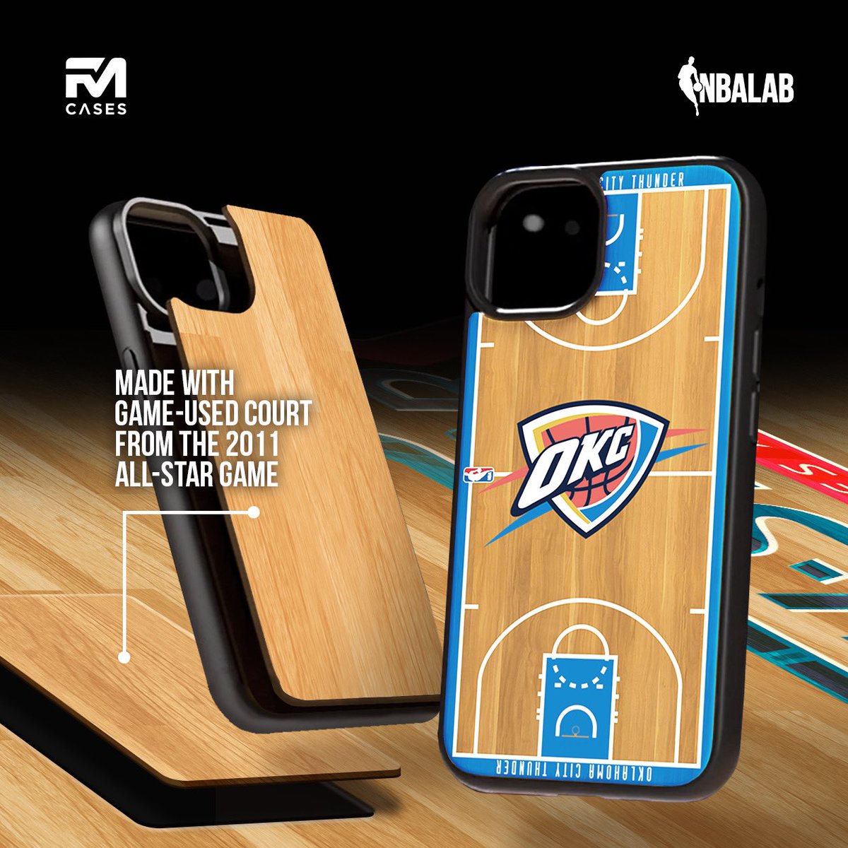 Authentic NBA Wood Cases 🏀 Made with game-used Court from the 2011 NBA All-Star game ⭐️ Certificate of Authenticity included 📄 Get yours: fmcases.com