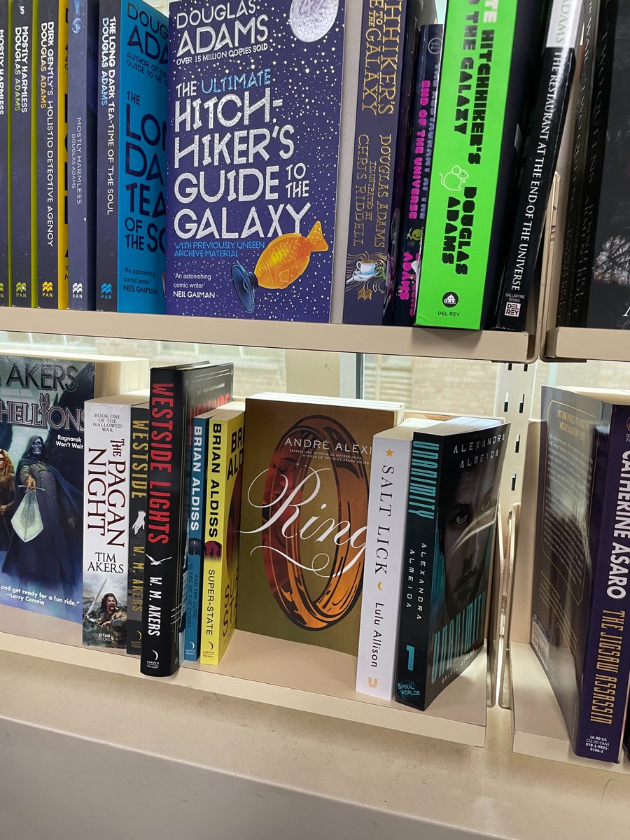 I have no idea how this happened, but a friend of mine just spotted Unanimity at @galaxybookshop (and in great company.)  Wot? #HappyDance #booktwt  #unanimity #scifibooks  #scifiauthors #WritingCommunity