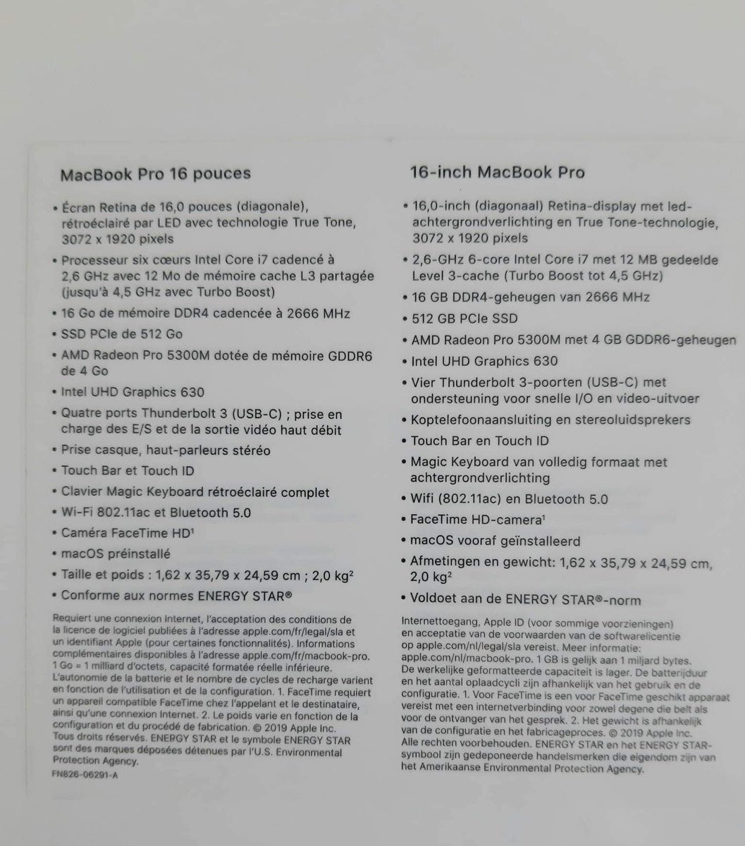 Salut @jeromekeinborg @NowtechTeam , j’ai une petite ? J’ai la possibilité de racheter un MacBook Pro 2019 16 pouces neuf pour 1500€ dont caractéristique en photo. Bon plan? Pour tenir quelques années comme ordi familial? Traitement de texte, surf web, regarder Netflix? Merci 😀