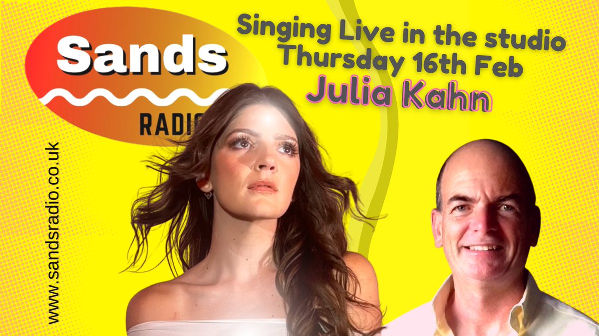 SandsRadioUK's tweet photo. This Thursday, 16th Feb, a Special guest from the US, @julia__kahn  a solo artist set for a big year in 2023. singing live in the studio 10-11am with Nige plus her latest single: https://t.co/5wQlzSZLNE

#MANCHESTER #Blackpool #Southport #Lancaster #Liverpool #LythamStannes https://t.co/UQ5qXsiqaj