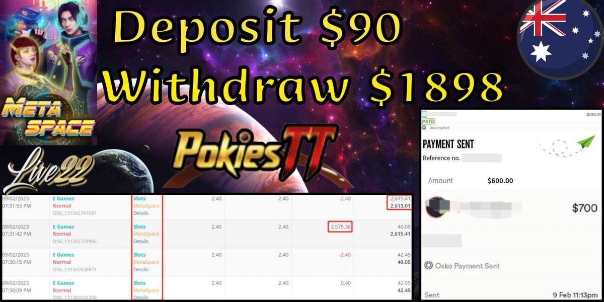 PokiesTTAus's tweet photo. 👑PokiesTT👑
Congratulations to our long term member that had a LUCKY STRIKE 2 days back!!

COME JOIN US TODAY AND YOU MIGHT BE THE NEXT LUCKY WINNER!! PokiesTT will always have the swiftest service and 100% withdrawals!

https://t.co/Kzn1MdXvOo https://t.co/myh8NI9OvZ