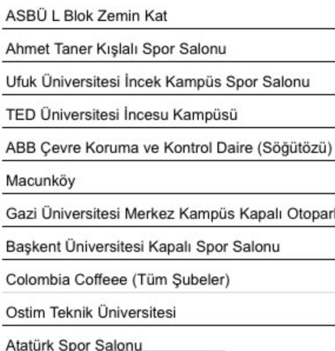 Ankara Yardım Merkezleri: