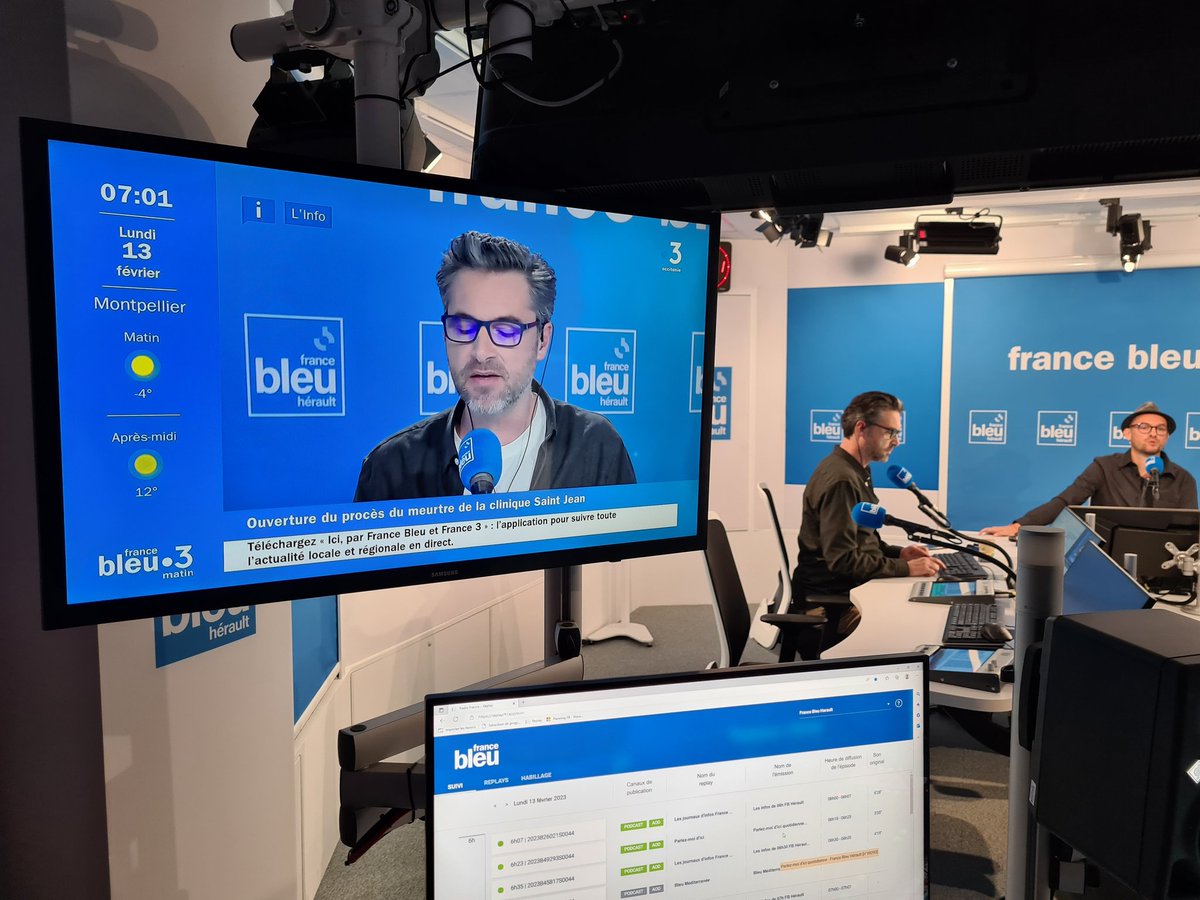 🎙📺 C'est parti pour la 29e matinale filmée ! 
France Bleu Hérault France 3 Matin sur @bleuherault et <a href="/F3OccitanieLR/">France 3 Occitanie</a> 
Info de #proximité #météo service et bonne humeur du lundi au vendredi, de 7h à 9h avec <a href="/sebvlm/">Sébastien Garnier</a> Vivian Cuguillère et Guillaume Roulland
