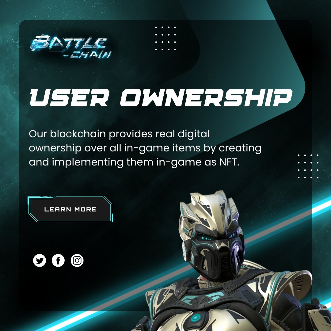 RealBattleChain's tweet photo. Our #blockchain provides actual digital ownership over all in-game items by creating and implementing them in-game as #NFTs.

With this revolutionary economic system, the user gets their own private key and access to his account.

Learn more!
https://t.co/0qTHFVBf2E

#Gamefi #P2E https://t.co/IERrrICf3G
