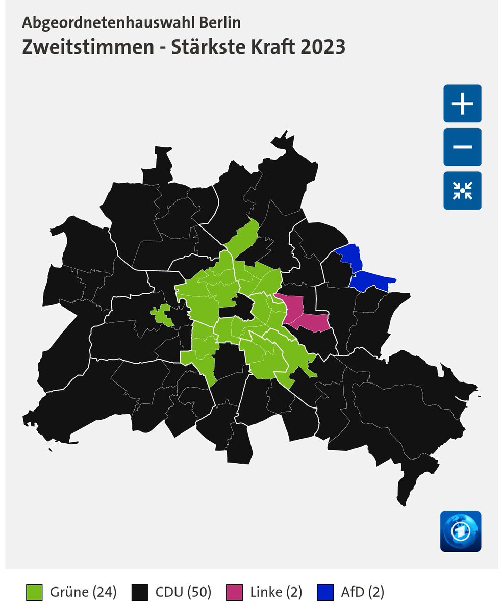 Liebe Wahlberechtigte, nicht nur für #Berlin gilt: WENN MENSCH NICHT WÄHLEN GEHT, WIRD ES BRAUN!

Erststimmen Marzahn-Hellersdorf 1: 28,8 %
Zweitstimmen Marzahn-Hellersdorf 1: 28,0 %
Erststimmen Marzahn-Hellersdorf 3: 25,9 %
Erststimmen Marzahn-Hellersdorf 1: 25,2 %

#GehtWählen!