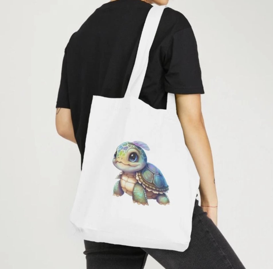 Cute Baby Turtle Tote bag etsy.me/3YPh6md #totebag #reusablebag #turtle #babyturtle #Rihanna #pregnant #TheFlashMovie #