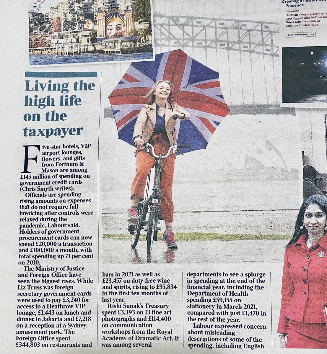 13sarahmurphy's tweet photo. Tories used the Covid tragedy to cream it off for their mates.
Their spending on govt credit cards is up by 71% on 2010.
And Johnson has taken up permanent residency in the trough.
They are obscenely greedy and shamefully corrupt. Their *only* priority is themselves.

(Times) https://t.co/k8X0wQhXT8