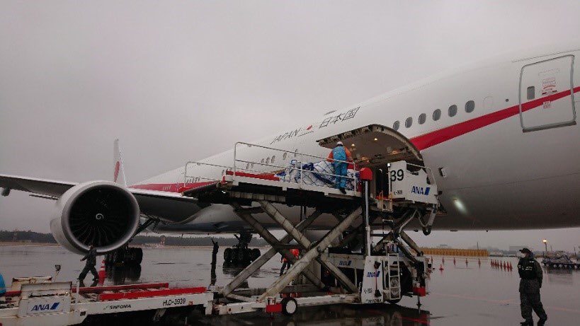 ModJapan_en's tweet photo. On February 13, #JSADF B-777 special transport aircraft departed from Narita Airport with loading medical equipment for working medical team in Türkiye. #JMOD/#JSDF will continue to work with the international community to contribute in supporting the Turkish people. https://t.co/cBlPlSt0u2
