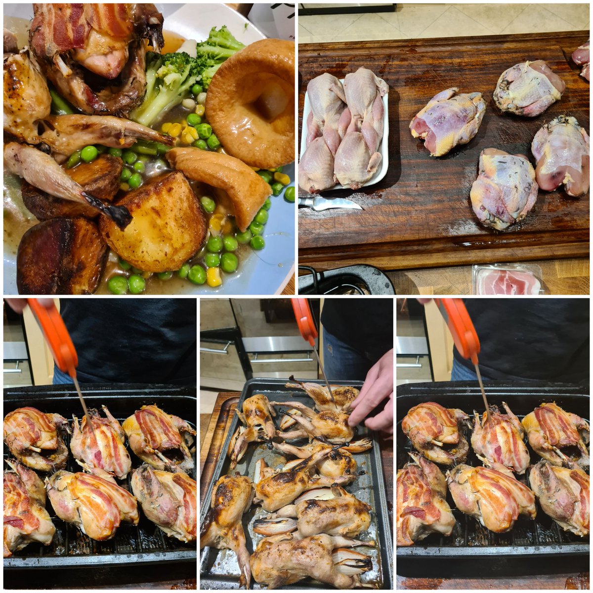 ILOVEBBQ1's tweet photo. Some little bird loving ❤️ A tasty quail and partridge Sunday roast. Followed by a quiz (which we were shit at😂) #foodfirefriends #bbq #grill #SundayRoast https://t.co/h0q9ZUsCQ6