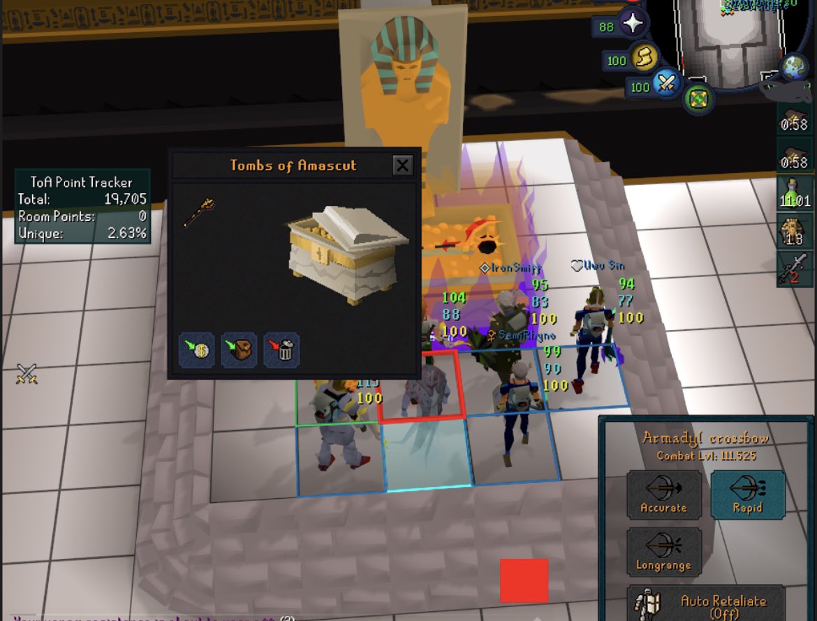 OSRS_DeadlySin's tweet photo. Went to TOA with the boys, one of our GIMs got a 3kc Shadow 🥄💰 result! #osrs #toa https://t.co/PBtOj8WM7E