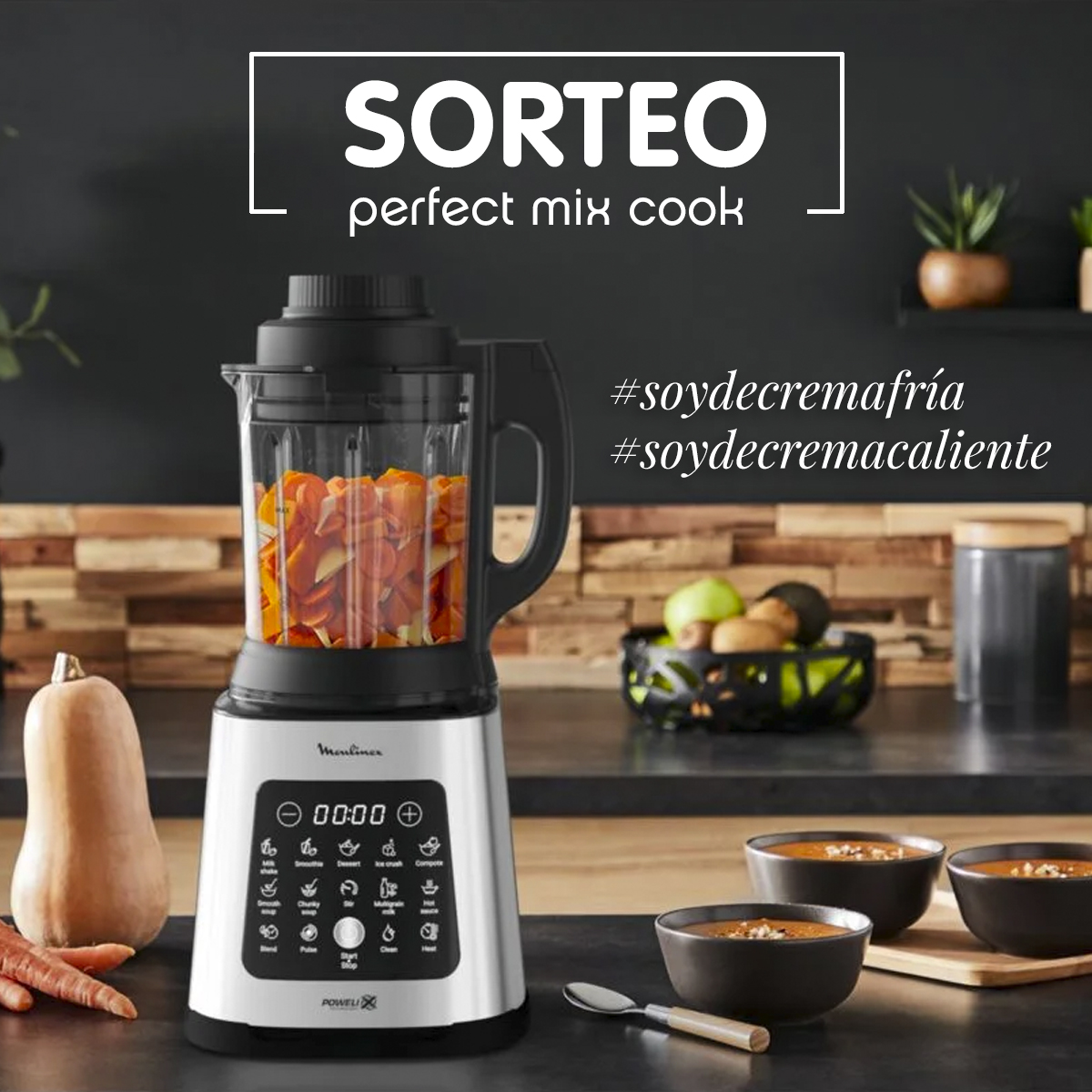 Moulinex_ES's tweet photo. ¡NUEVO SORTEO! Participa en Facebook o Instagram y gana una batidora de vaso #PERFECTCOOK #Sorteo #Batidora #BatidoradeVaso https://t.co/EOZeSZ8Xcb